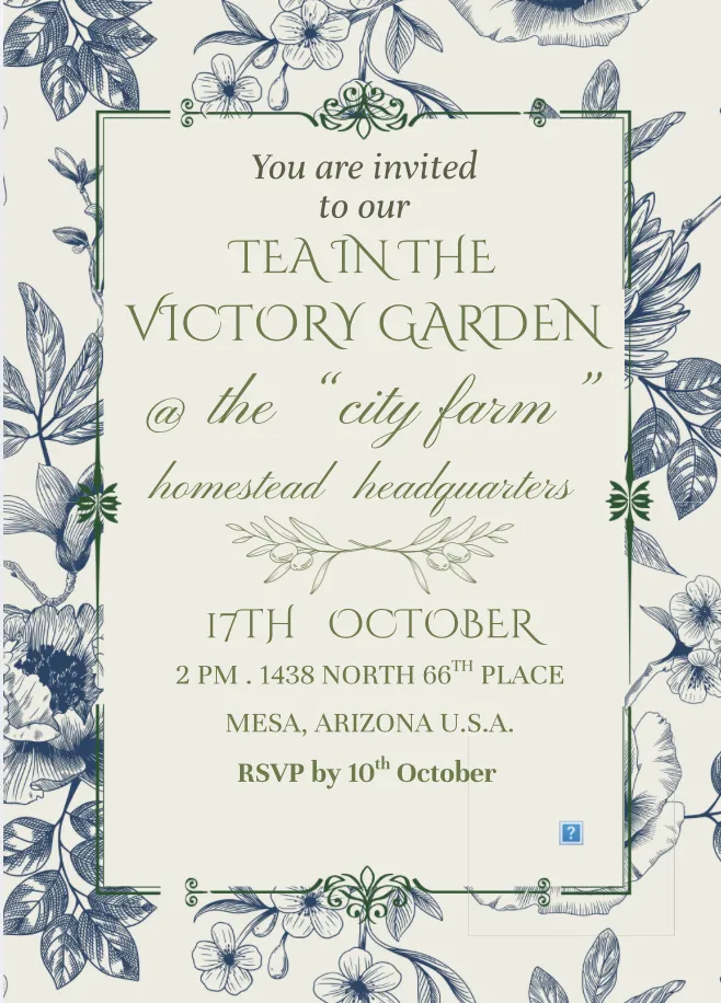 Blossom & Bloom Tea in the Victory Garden